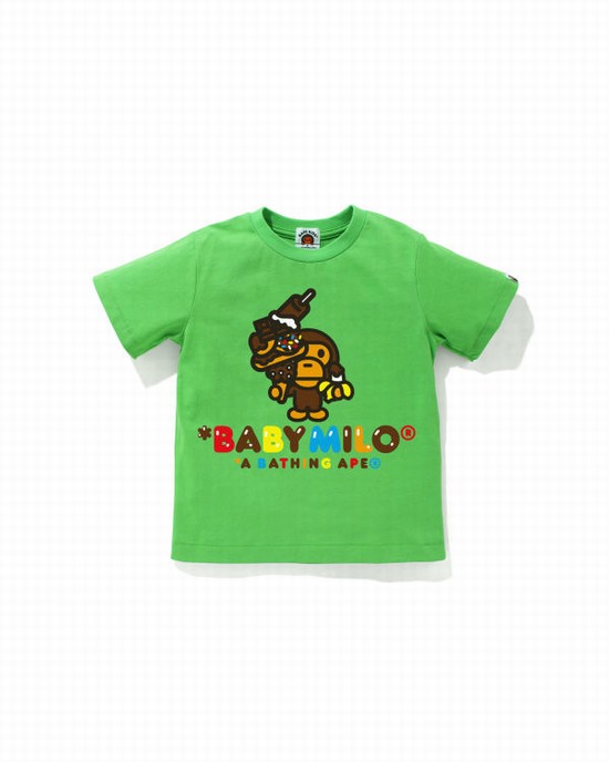 Camiseta Bape Milo Sweets Niños Verde Claro | VJOPY-9253