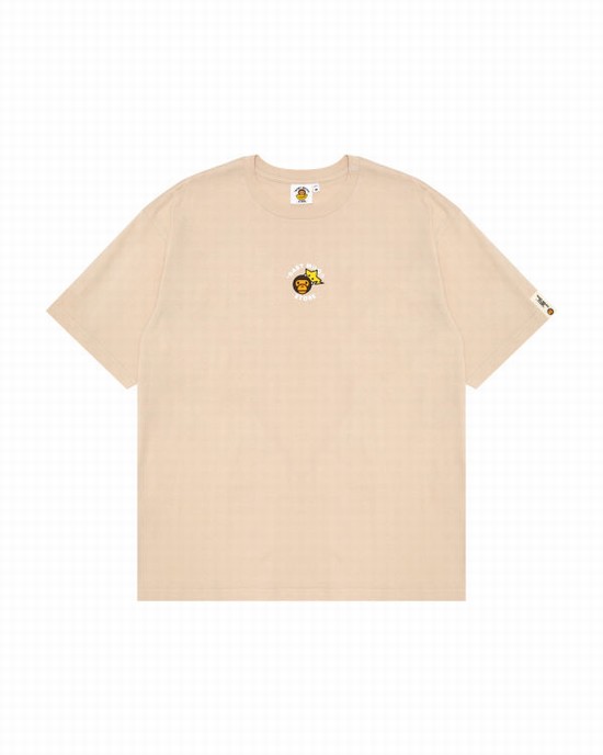 Camiseta Bape Milo boxy fit Mujer Beige | FQOKT-3824