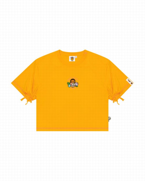 Camiseta Bape Milo cropped fit Mujer Amarillo | UDHRI-6385