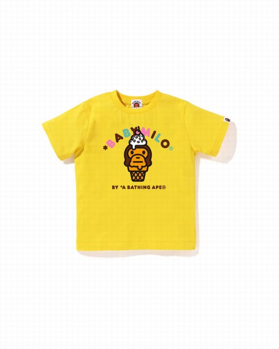 Camiseta Bape Milo ice cream Niños Amarillo | XTKRE-0639