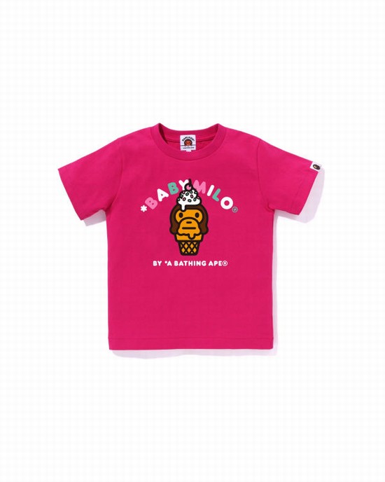 Camiseta Bape Milo ice cream Niños Rosas | SKPWI-1740