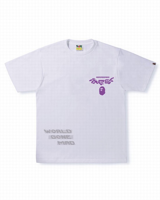 Camiseta Bape Multi Logo #1 Hombre Blancas | PHLEA-2185