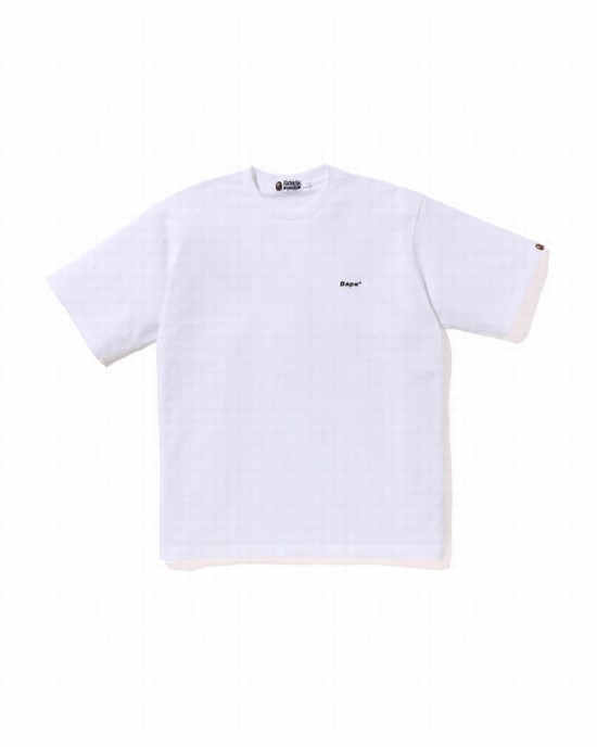 Camiseta Bape One Point Relaxed Fit Hombre Blancas | YGKHR-7824