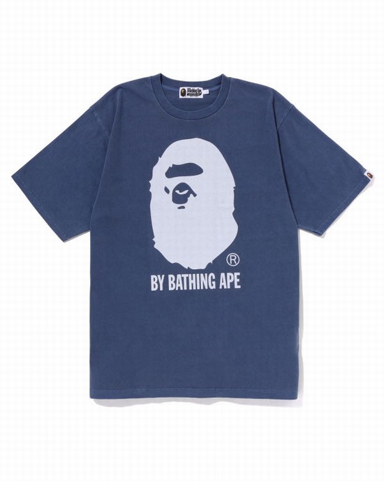 Camiseta Bape Overdyed By Bathing Ape Relaxed Hombre Azul Marino Azules | NTRKY-1346