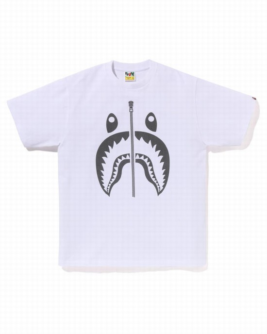 Camiseta Bape Pigment Shark Hombre Blancas | YNEFV-3021