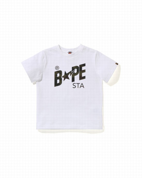 Camiseta Bape Reflector 1st Camo Sta Logo Niños Blancas | WPHFZ-3918