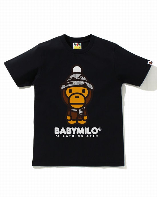 Camiseta Bape STA Camo Milo Invierno Mujer Negras | JLDIW-4329