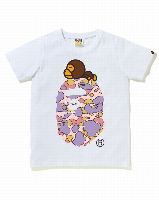 Camiseta Bape STA Camo Milo On Big Ape Mujer Blancas | DUVHA-6749