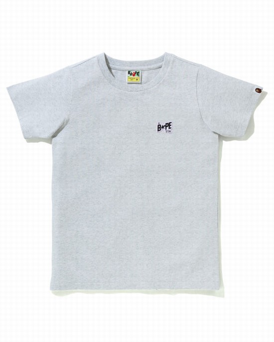 Camiseta Bape STA Logo One Point Mujer Gris | NBRAT-6359