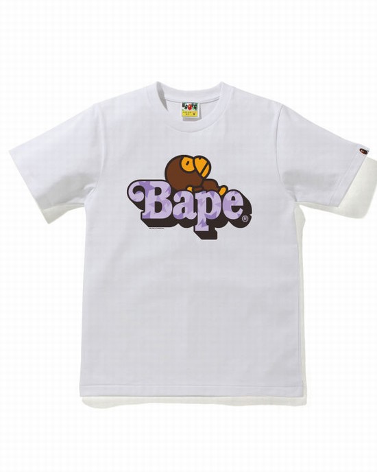 Camiseta Bape STA Pattern Milo On Mujer Blancas | SLXYP-3810