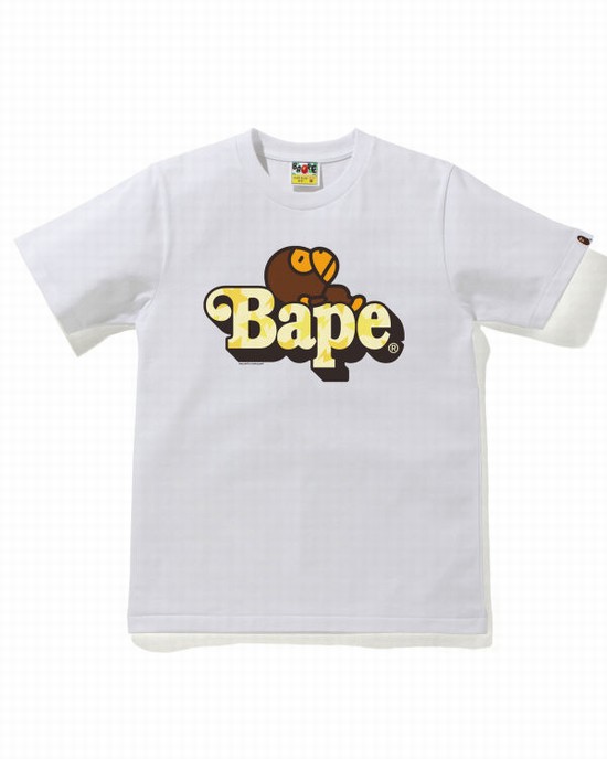 Camiseta Bape STA Pattern Milo On Mujer Blancas | TMUOB-4352