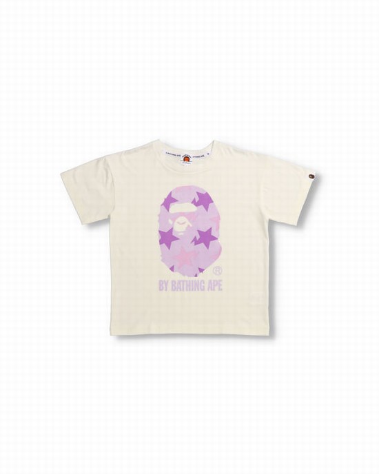 Camiseta Bape STA Pattern Oversized Niños Moradas | LMOHF-3817