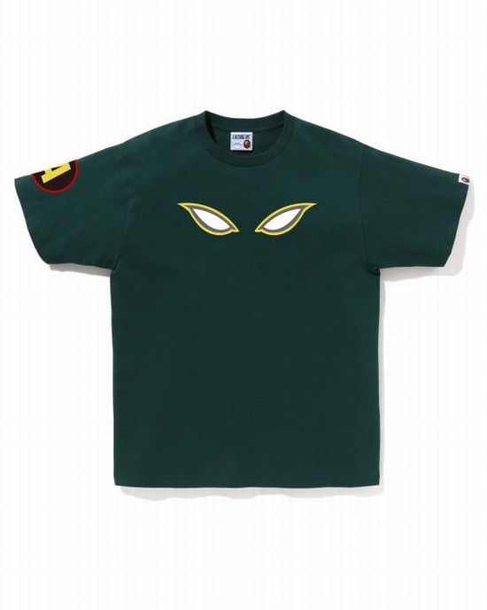 Camiseta Bape Shadow Hombre Verde Oscuro | TKJWY-2186