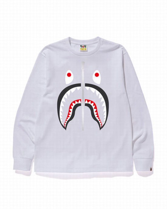 Camiseta Bape Shark Hombre Blancas | NWZIM-4980