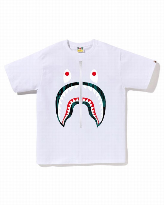 Camiseta Bape Speed Racer Shark Hombre Blancas | AJWZN-3914