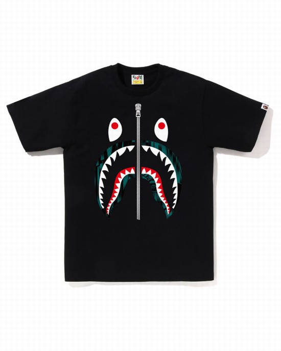 Camiseta Bape Speed Racer Shark Hombre Negras | LEKOX-7124