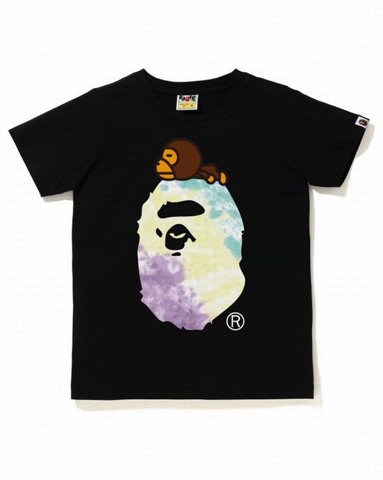 Camiseta Bape Tie-Dye Milo On Big Ape Mujer Negras | VTPSY-1925