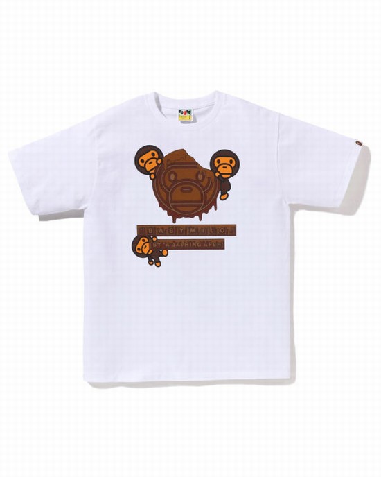 Camiseta Bape Valentine Chocolate Milo Hombre Blancas | MIVNP-0679