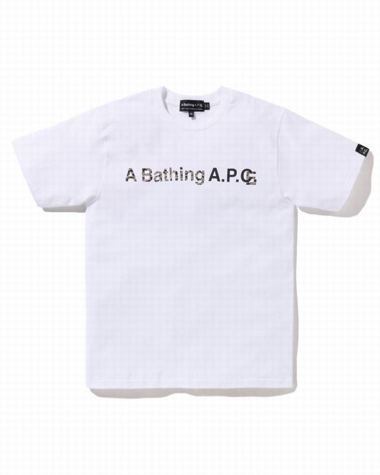 Camiseta Bape X A.P.C. A Bathing Ape Anchos Mujer Blancas | TVRGW-2935