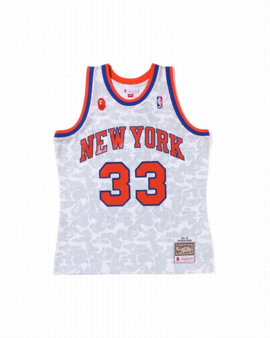 Camiseta Bape X M&N New York Knicks Hombre Blancas | JKALQ-2576