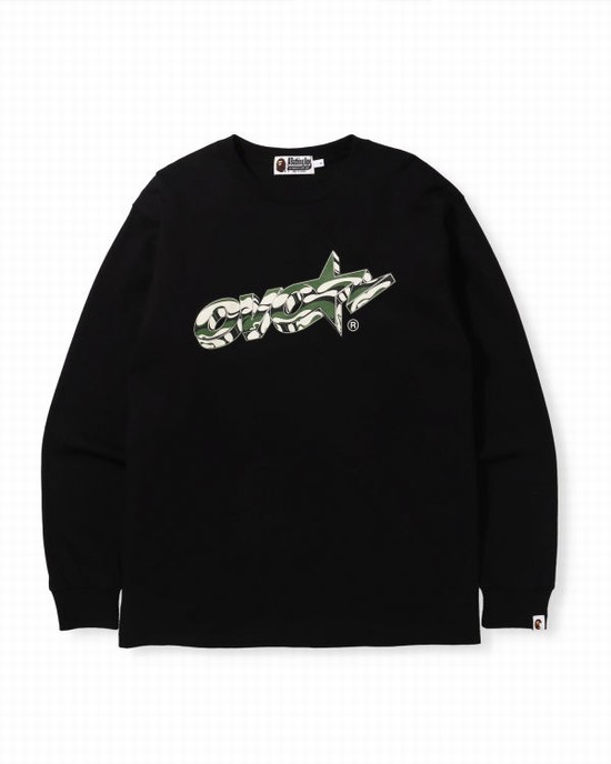 Camiseta Bape X OVO Long Sleeve Hombre Negras | UDAXC-5432