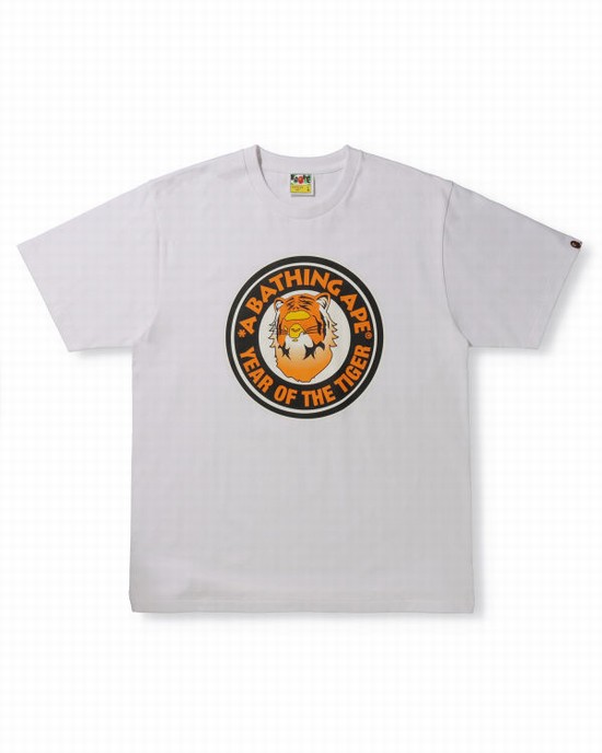 Camiseta Bape Year Of The Tiger Hombre Blancas | CNHWK-4635