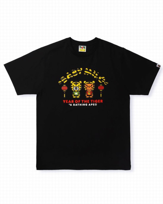 Camiseta Bape Year Of The Tiger Milo Hombre Negras | GTISA-0814