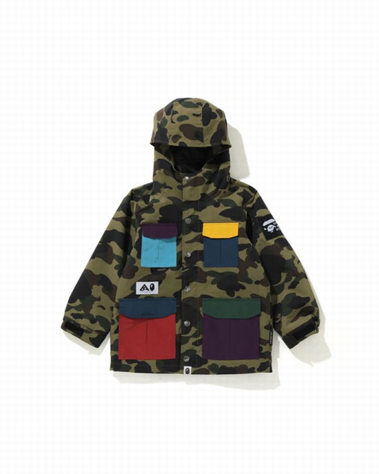 Chaquetas Bape 1st Camo Mountain Niños Verde | OXBGK-5096