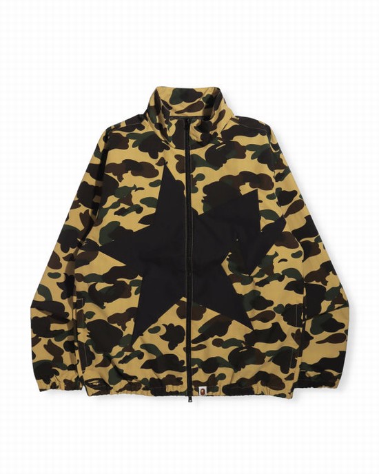 Chaquetas Bape 1st Camo Pista Hombre Amarillo | BLGNP-5871