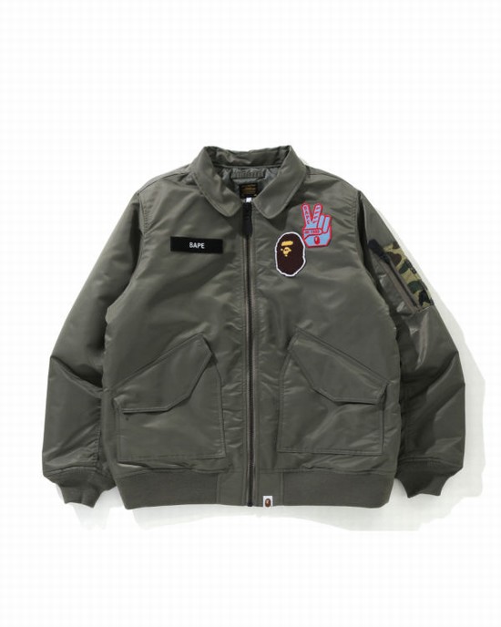 Chaquetas Bape CWU-45 Hombre Verde | VWLXJ-3059