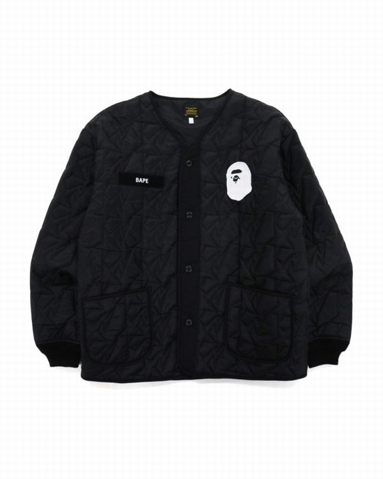 Chaquetas Bape Military Patch Liner Hombre Negras | MJBUE-1386