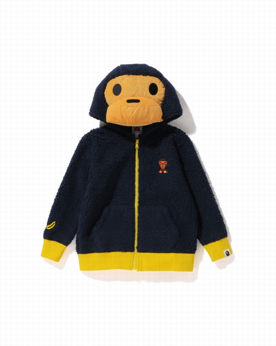 Chaquetas Bape Milo Boa Plush Niños Azules | KTULN-4123