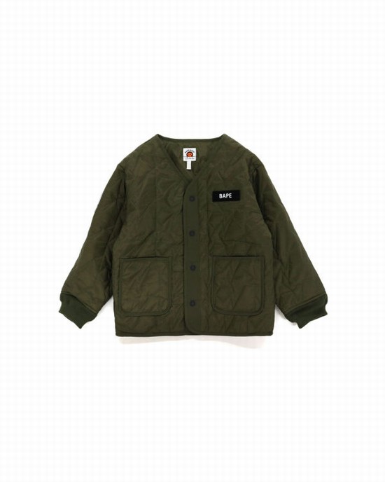 Chaquetas Bape Multi Patch STA Acolchado Niños Verde | DBIEU-8567