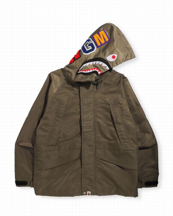 Chaquetas Bape Shark Snowboard Hombre Verde | HXEVG-0268