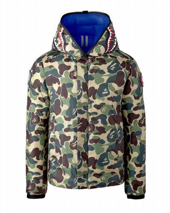 Chaquetas Bape X Canada Goose X Concepts ABC Camo Crofton Shark Encapuchado Light Hombre Verde | FHNQL-4385