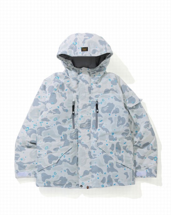 Chaquetas De Plumas Bape Space Camo Military Loose Fit Hombre Blancas | WFKQJ-4325