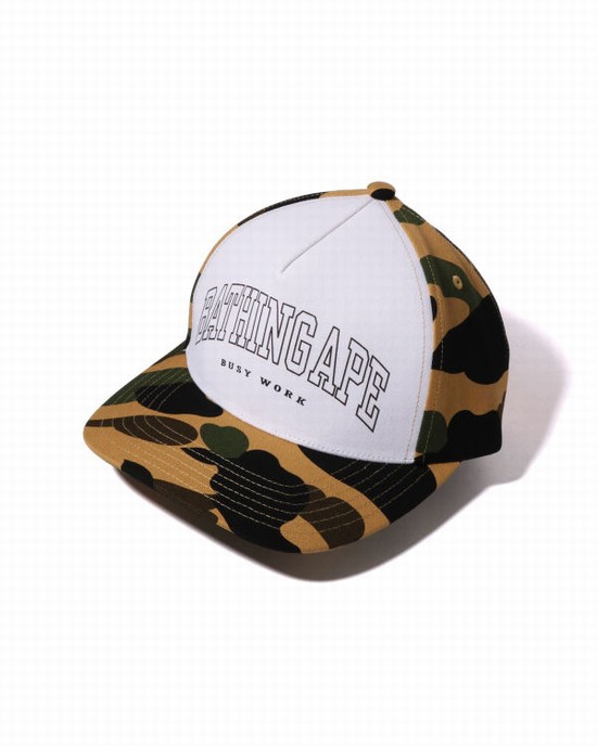 Gorras Bape 1st Camo Hombre Amarillo | IMVCE-7432