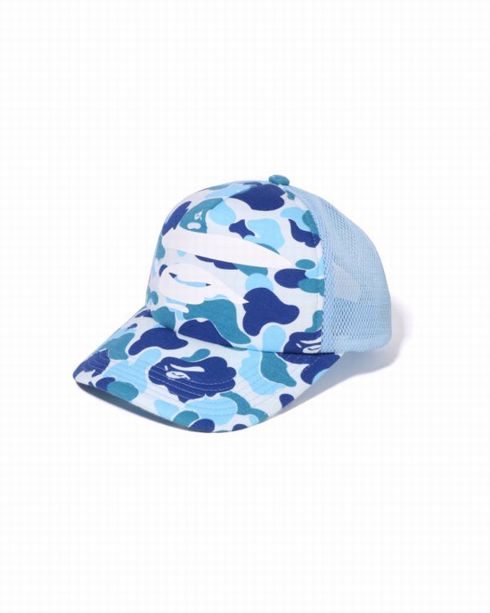 Gorras Bape ABC Camo Ape Face Mesh Hombre Azules Claro | WYPRX-5194