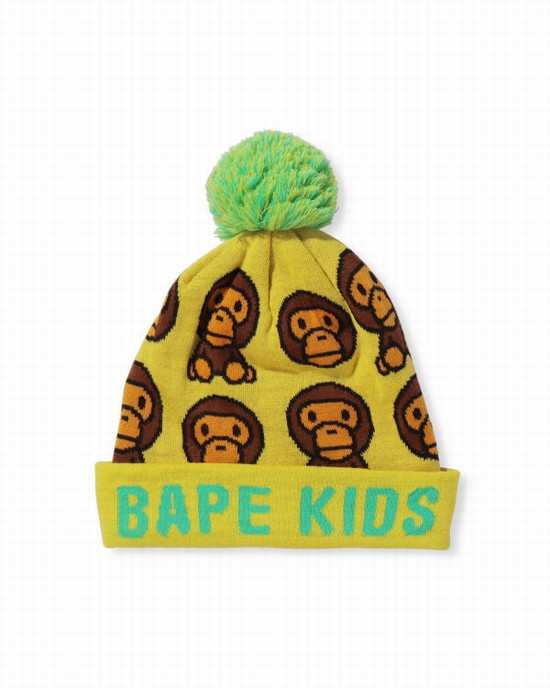 Gorras Bape Milo Pattern Niños Amarillo | LIATO-6570