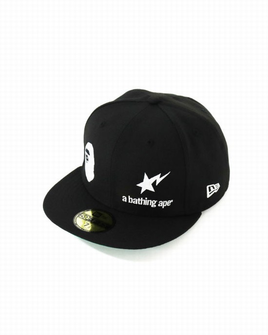 Gorras Bape New Era 59 Fifty Camo Ape Head Hombre Negras | GFNHK-2047