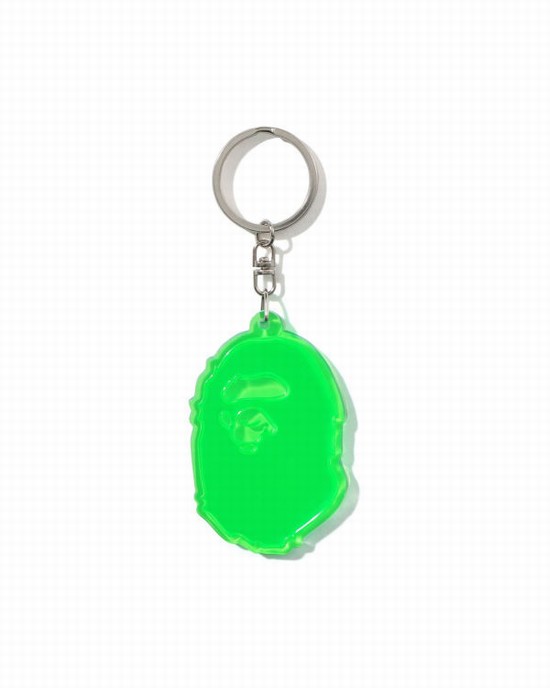 Llaveros Bape Ape Head Reflective Hombre Verde | TIJMO-4910