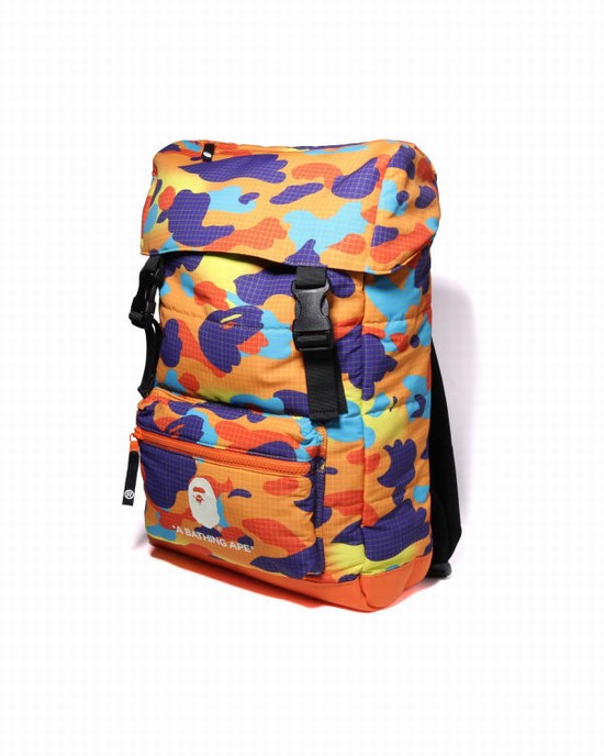 Mochilas Bape Grid Camo Glow In The Dark Padding Niños Multicolor | NSKHX-5071