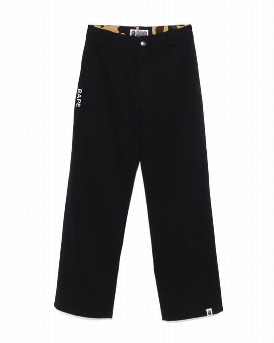 Pantalones Bape Chino Trabajo Mujer Negras | VTGOZ-9520