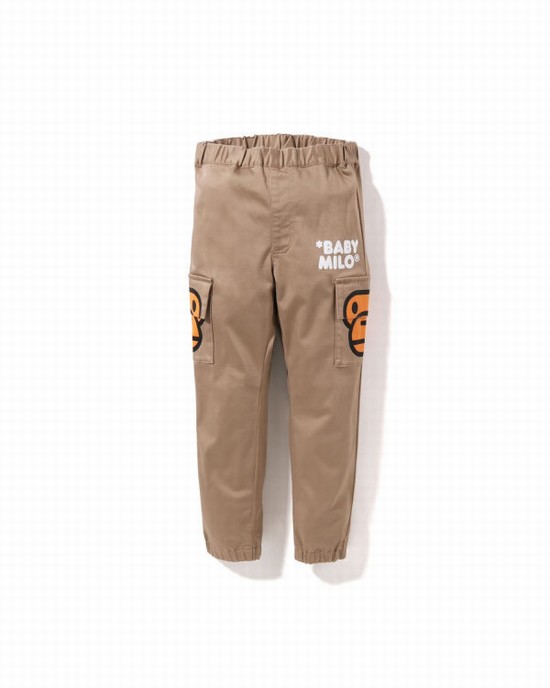 Pantalones Bape Milo Side Pocket Face Niños Beige | DYNFG-5378