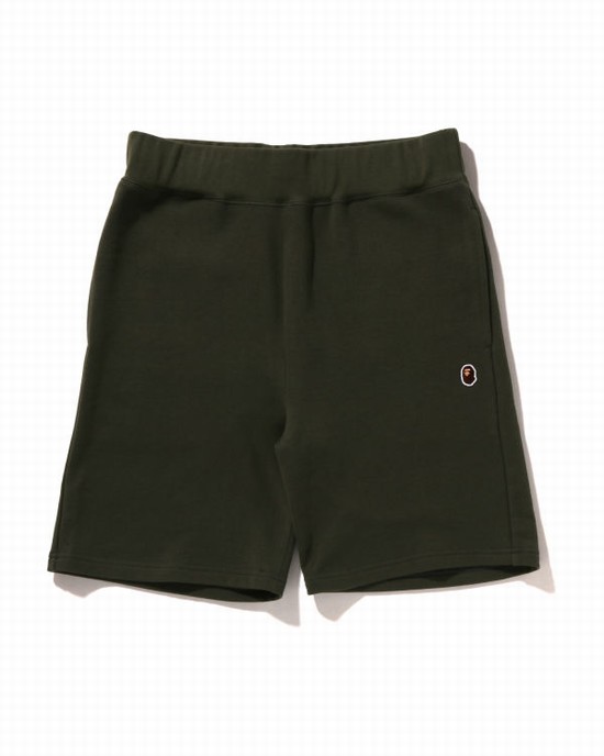 Pantalones Cortos Bape Ape Head One Point Hombre Verde Oscuro | ZYNGC-0251