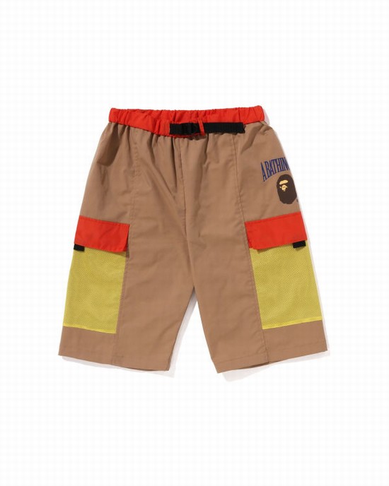 Pantalones Cortos Bape Mesh Pocket Niños Beige | LCEUZ-8196