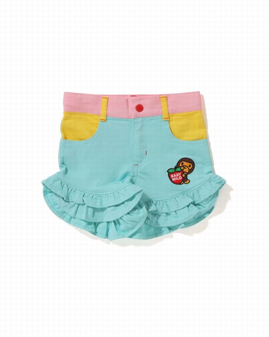 Pantalones Cortos Bape Strawberry Milo Frill Niños Azules Amarillo Rosas | TUELG-4028