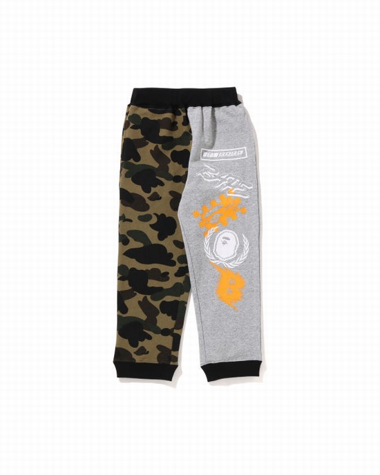 Pantalones Deportivos Bape 1st Camo Team Emblem Print Niños Verde | QLCIT-0751