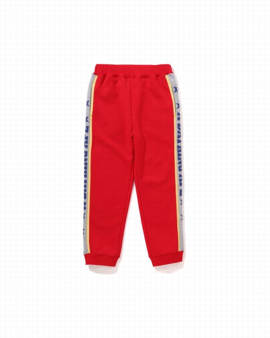 Pantalones Deportivos Bape A Bathing Ape Color Block Niños Rojas Claro | DIUYJ-3458