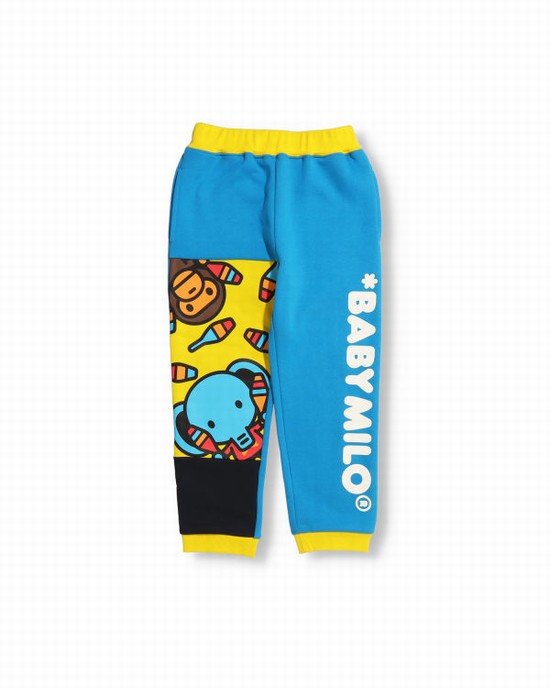 Pantalones Deportivos Bape Color Block Milo Circus Niños Azules | BOKPD-4061